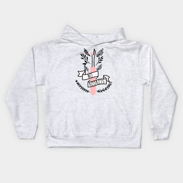 No Regrets Seam Ripper Kids Hoodie by kapotka